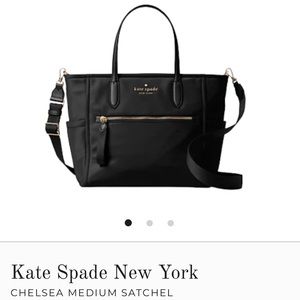 🌸 NWT Kate Spade ♠️ Black Chelsea Médium Satchel Crossbody Purse Handbag